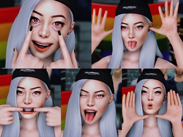  The Sims Resource: Silly Faces Pose Pack by KatVerseCC