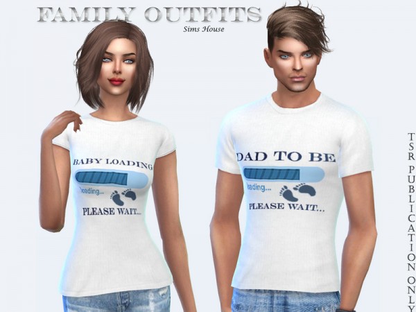 The Sims Resource: T shirt family mens by Sims House