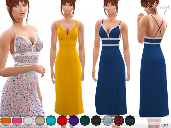  The Sims Resource: Crochet Trim Cami Dress by ekinege