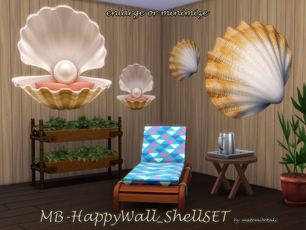  The Sims Resource: Happy Wall Shell Set by matomibotaki