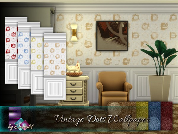  The Sims Resource: Vintage Dots Wallpaper by emerald
