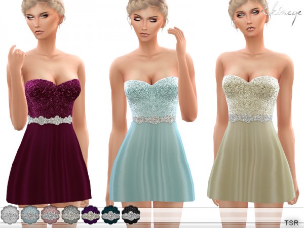  The Sims Resource: Little Strapless Dress by ekinege