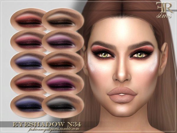  The Sims Resource: Eyeshadow N34 by FashionRoyaltySims