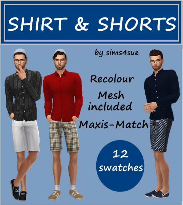  Sims 4 Sue: Shirt and Shorts
