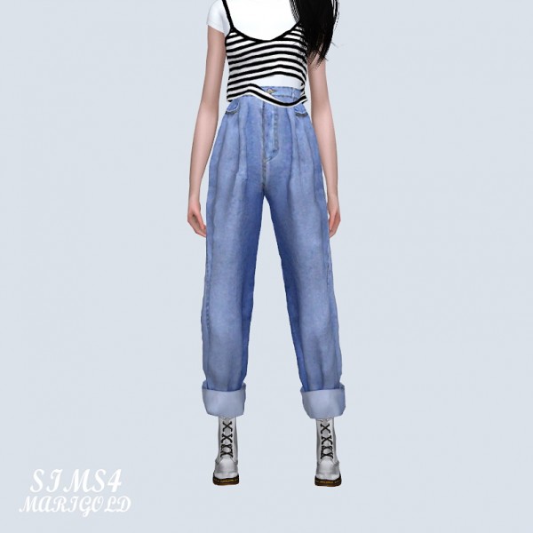  SIMS4 Marigold: High Waist Loose fit Jeans