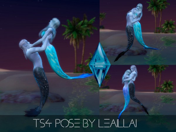  The Sims Resource: Couple pose   mermaids by LeaIllai
