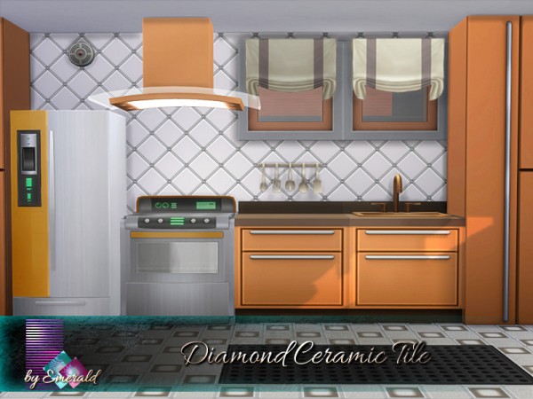  The Sims Resource: Diamond Ceramic Tile by emerald