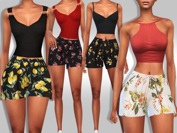  The Sims Resource: Pattern Summer Cotton Mesh Shorts by Saliwa