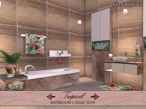  The Sims Resource: Tropical Flowers Bathroom by neinahpets