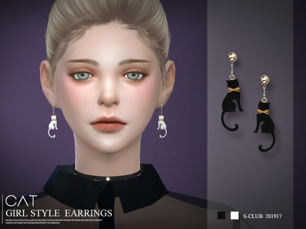  The Sims Resource: Earrings 201917 by S club
