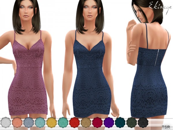  The Sims Resource: Lace Overlay Cami Dress by ekinege