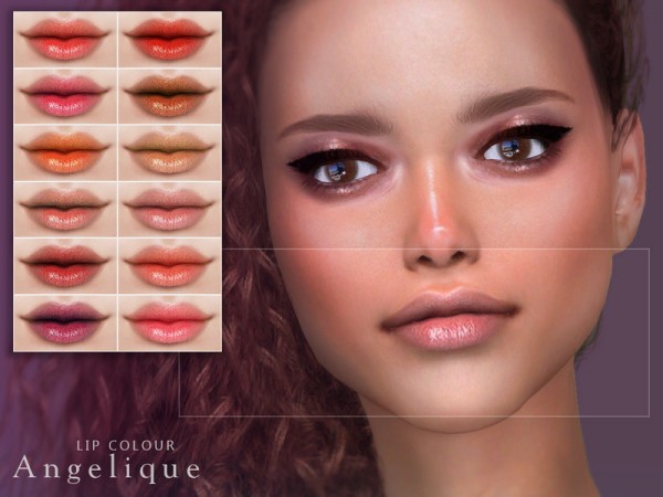  The Sims Resource: Angelique  Lip Colour by Screaming Mustard