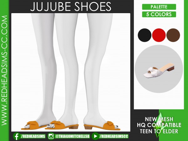  Red Head Sims: Jujube Shoes