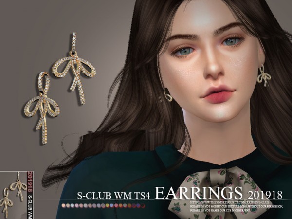  The Sims Resource: Earrings 201918 by S Club