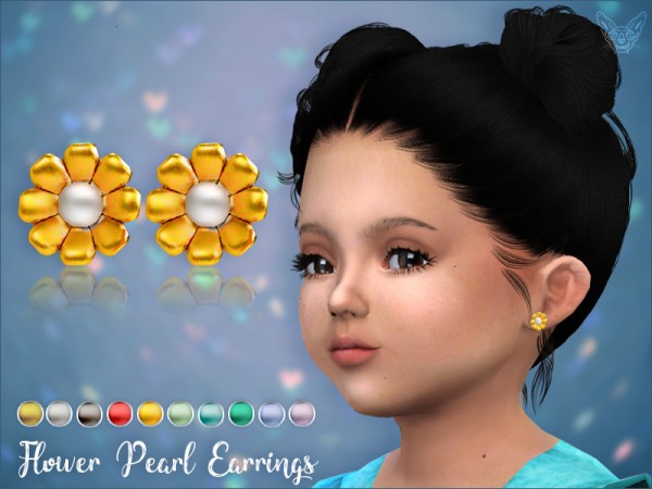  Giulietta Sims: Flower Pearl Earrings For Toddlers