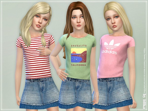  The Sims Resource: Summer Print Top and Skirt 02 by lillka