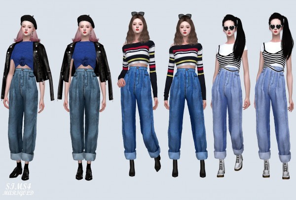  SIMS4 Marigold: High Waist Loose fit Jeans