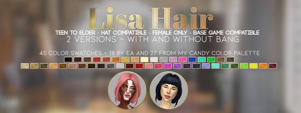  Candy Sims 4: Lisa Hair