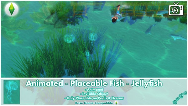  Mod The Sims: Animated   Placeable Fish   Jellyfish by Bakie