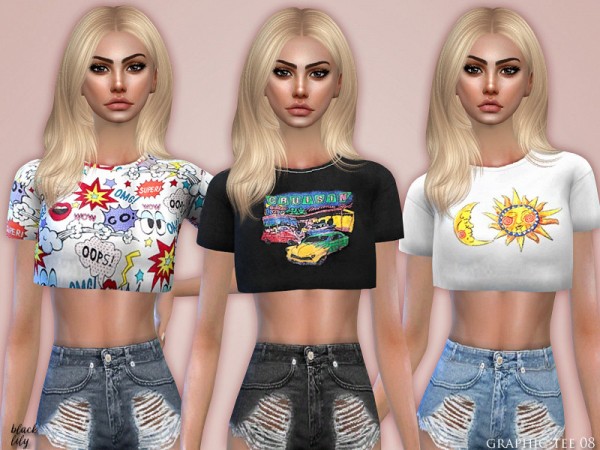  The Sims Resource: Graphic Tee 08 by Black Lily