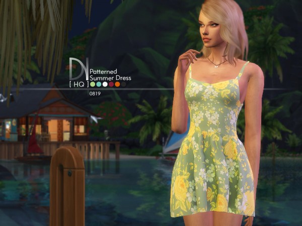  The Sims Resource: Patterned Summer Dress by DarkNighTt