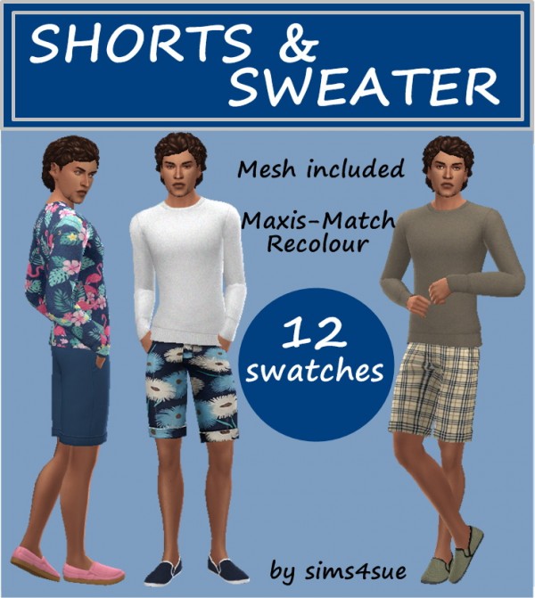 Sims 4 Sue: Shorts and Sweater