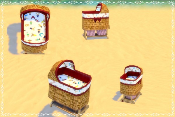  Mod The Sims: Baby Basket Bassinet Recolor Override by Birksche