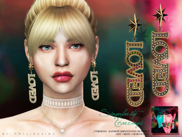  The Sims Resource: Singularity Earrings by Pralinesims