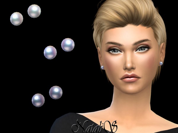 The Sims Resource: Simple stud pearl earrings by NataliS