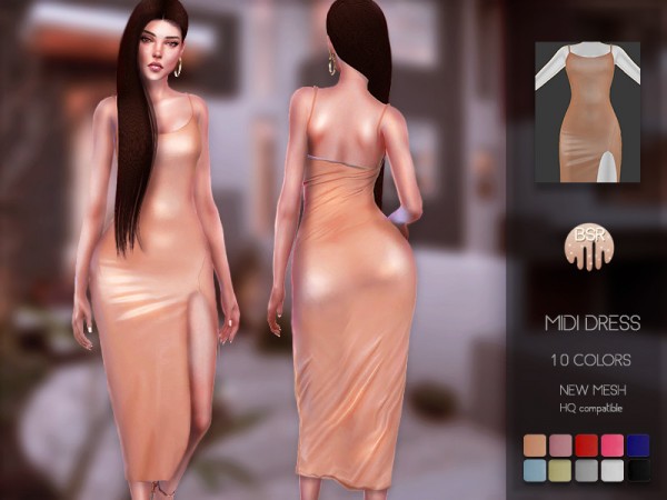  The Sims Resource: Midi Dress BD86 by busra tr