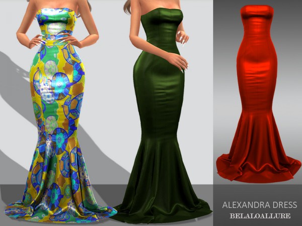  The Sims Resource: Alexandra dress by belal1997