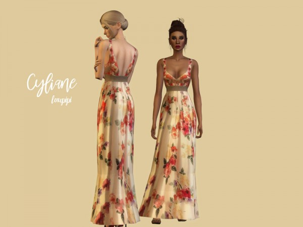  The Sims Resource: Cyliane dress by laupipi