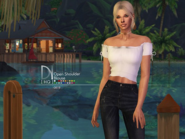  The Sims Resource: Open Shoulder Blouse by DarkNighTt