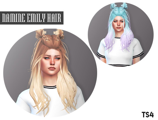  Descargas Sims: Namine Emily Hair Retextured
