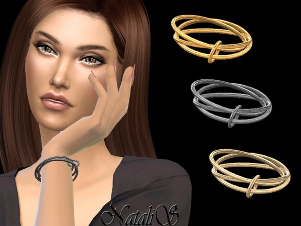 The Sims Resource: Interlock hoop bangles by NataliS