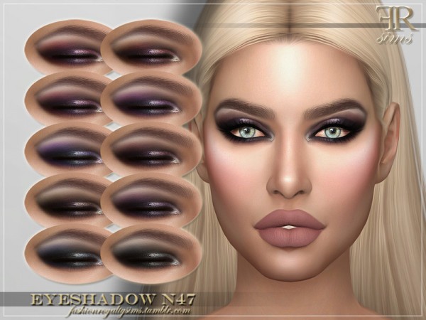  The Sims Resource: Eyeshadow N47 by FashionRoyaltySims