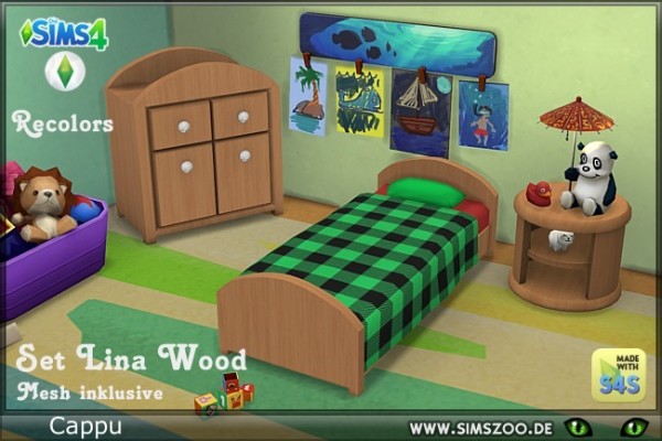  Blackys Sims 4 Zoo: Set Lina Wood by Cappu