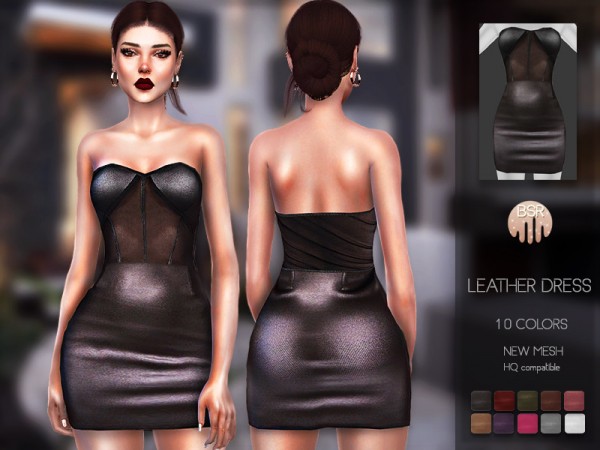  The Sims Resource: Leather Dress BD91 by busra tr