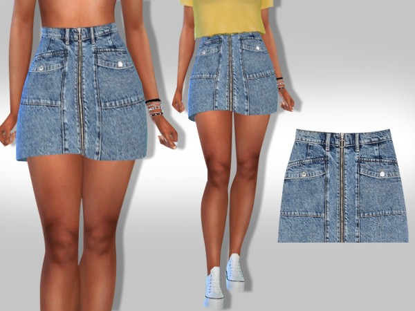 The Sims Resource: Bershka Denim Skirt by Saliwa