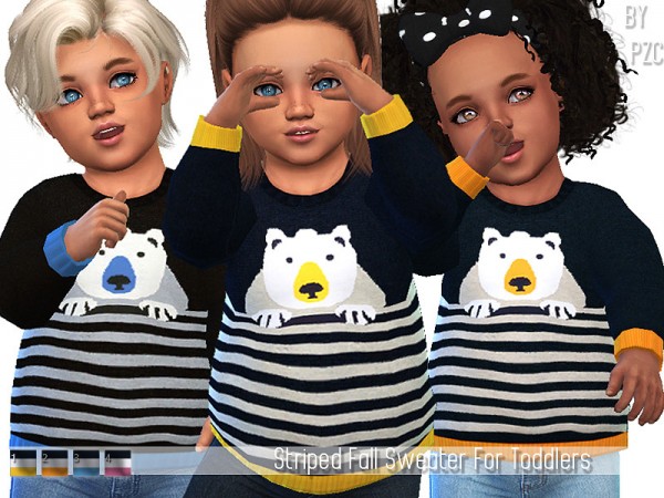  The Sims Resource: Set Fall Striped Sweaters by Pinkzombiecupcakes
