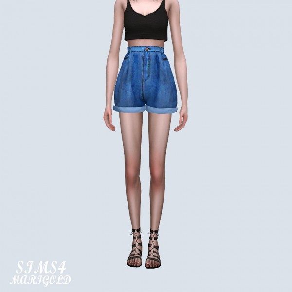  SIMS4 Marigold: High Waist Shorts