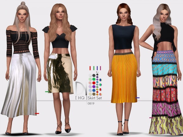  The Sims Resource: Set 25   Printed Skirt Set by DarkNighTt