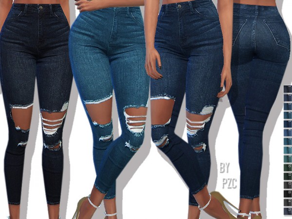  The Sims Resource: Les Twins Denim Fall Jeans by Pinkzombiecupcakes