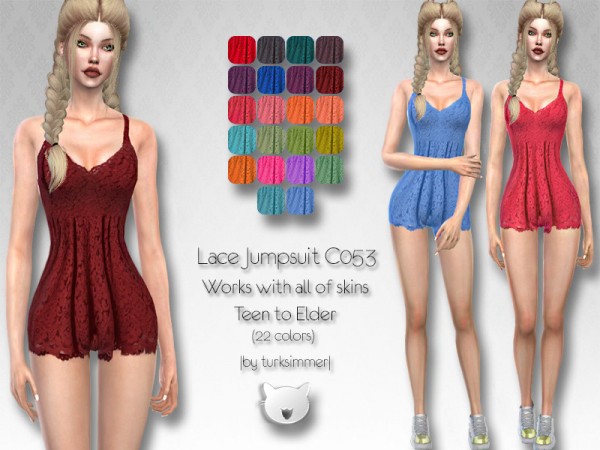  The Sims Resource: Lace Jumpsuit C053 by turksimmer