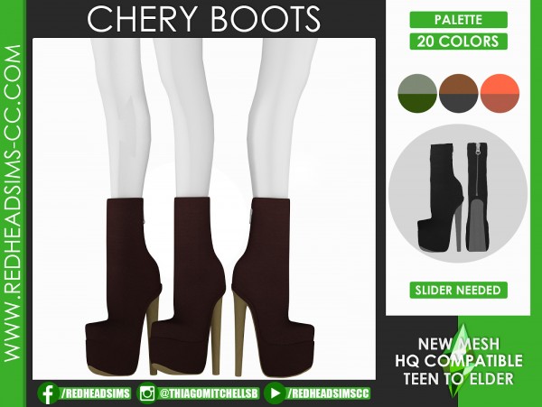 Red Head Sims: Chery Boots