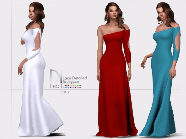  The Sims Resource: Lace Detailed Bridgown by DarkNighTt