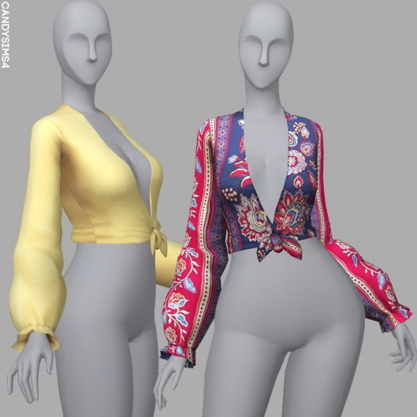 Candy Sims 4: Eliza top and bermuda