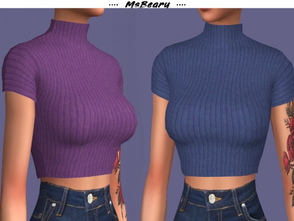  The Sims Resource: Rib Knit Turtleneck by MsBeary