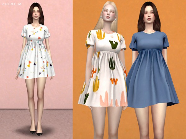  The Sims Resource: Short Dress by ChloeMMM
