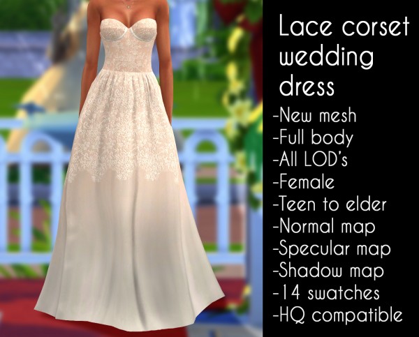Lazyeyelids: Lace corset wedding dress